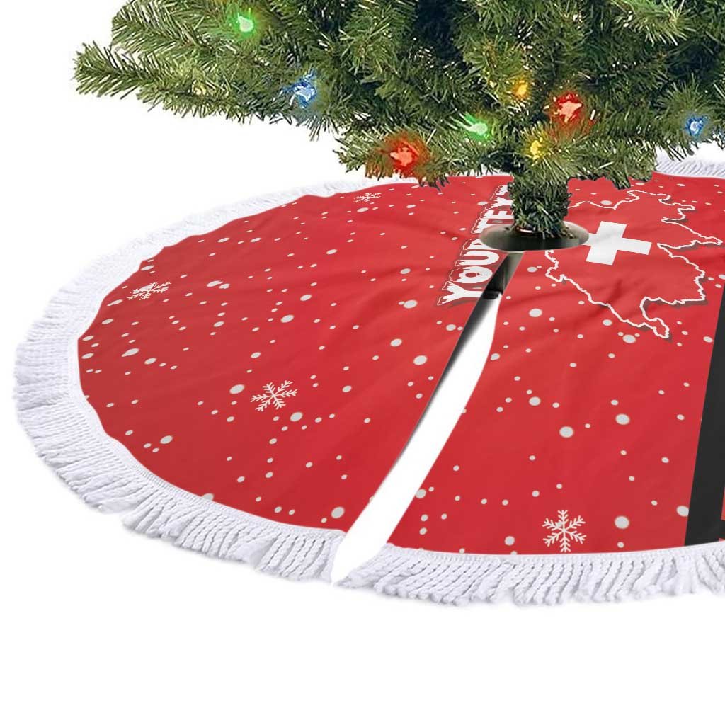 Personalized Swiss Christmas - Designed in Santa Suit Tree Skirt - Wonder Print Shop