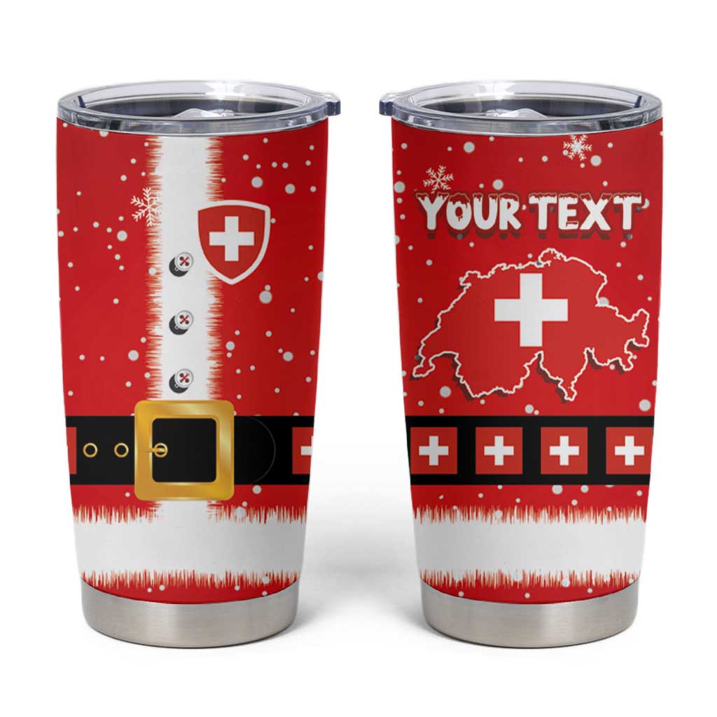 Personalized Swiss Christmas - Designed in Santa Suit Tumbler Cup - Wonder Print Shop