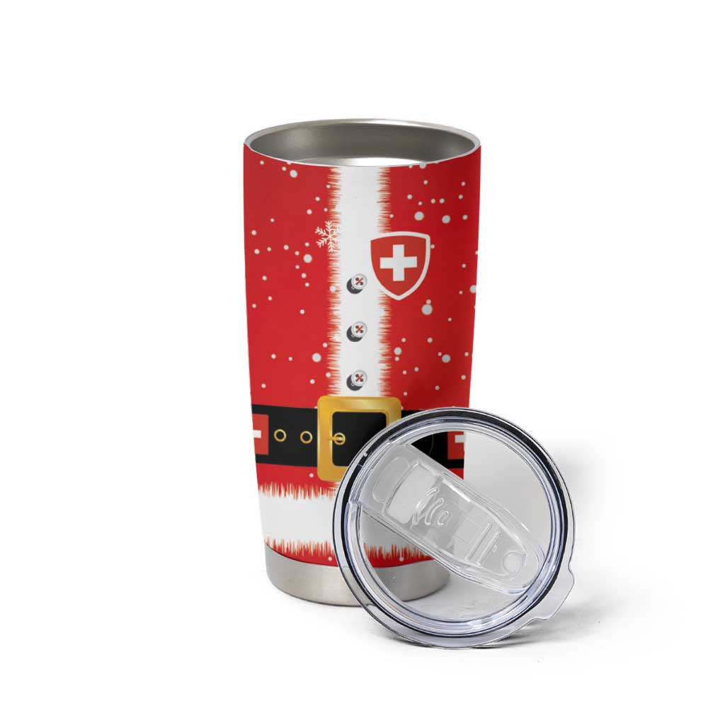 Personalized Swiss Christmas - Designed in Santa Suit Tumbler Cup - Wonder Print Shop