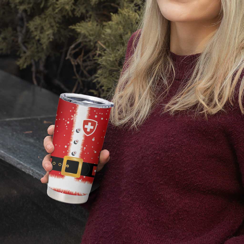 Personalized Swiss Christmas - Designed in Santa Suit Tumbler Cup - Wonder Print Shop