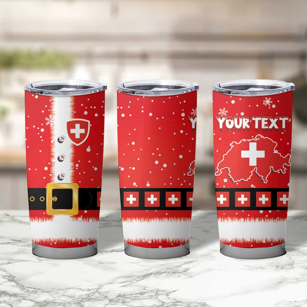 Personalized Swiss Christmas - Designed in Santa Suit Tumbler Cup - Wonder Print Shop