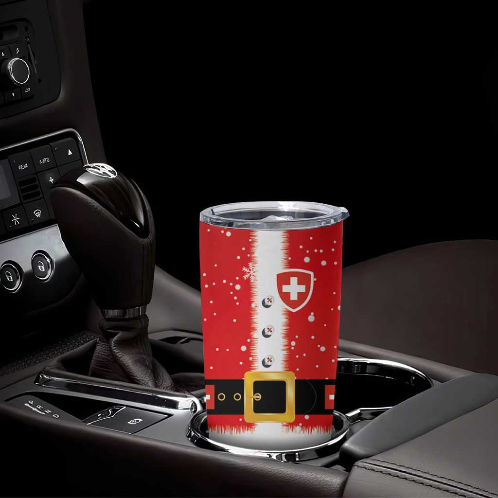 Personalized Swiss Christmas - Designed in Santa Suit Tumbler Cup - Wonder Print Shop