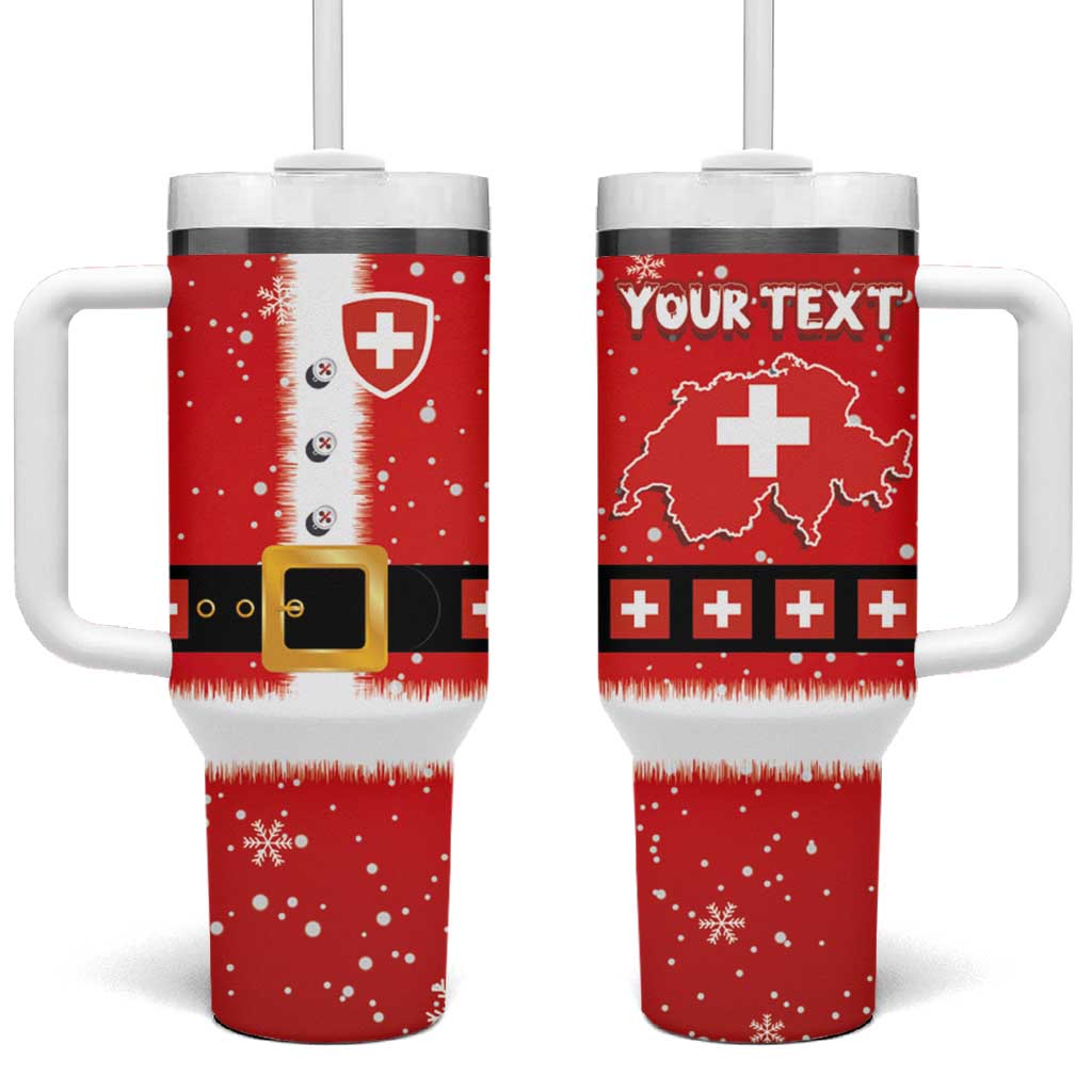 Personalized Swiss Christmas - Designed in Santa Suit Tumbler With Handle - Wonder Print Shop