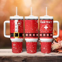 Personalized Swiss Christmas - Designed in Santa Suit Tumbler With Handle - Wonder Print Shop