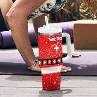 Personalized Swiss Christmas - Designed in Santa Suit Tumbler With Handle - Wonder Print Shop