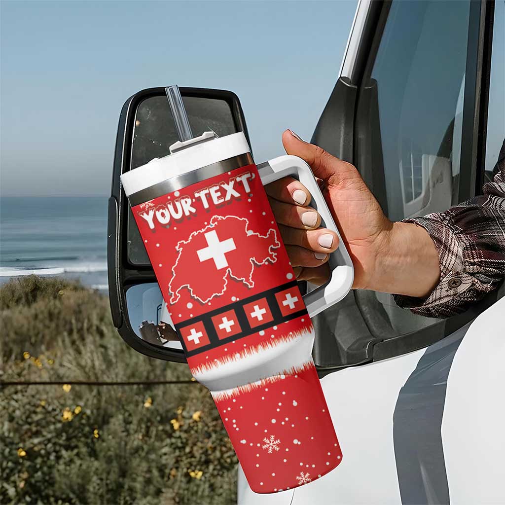 Personalized Swiss Christmas - Designed in Santa Suit Tumbler With Handle - Wonder Print Shop