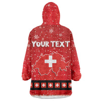 Personalized Swiss Christmas - Designed in Santa Suit Wearable Blanket Hoodie - Wonder Print Shop