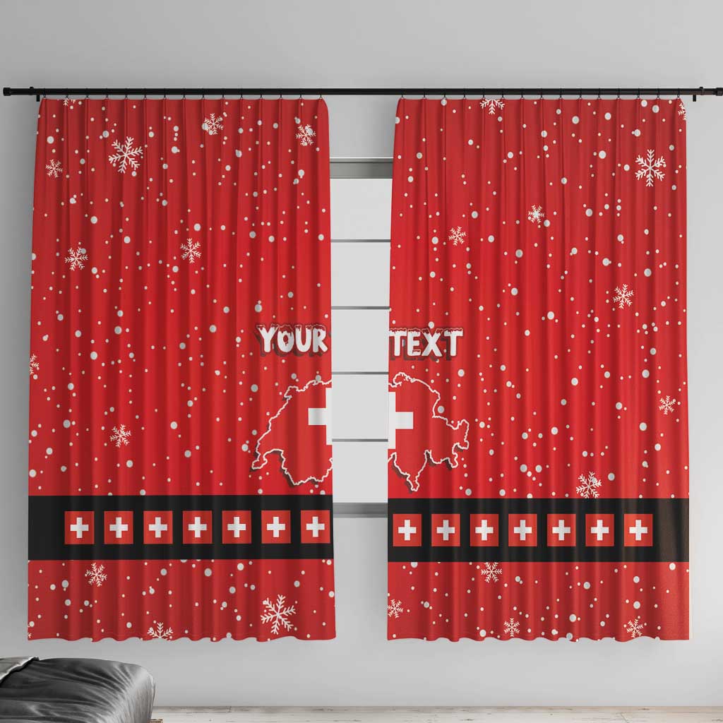 Personalized Swiss Christmas - Designed in Santa Suit Window Curtain - Wonder Print Shop
