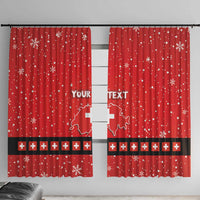 Personalized Swiss Christmas - Designed in Santa Suit Window Curtain - Wonder Print Shop