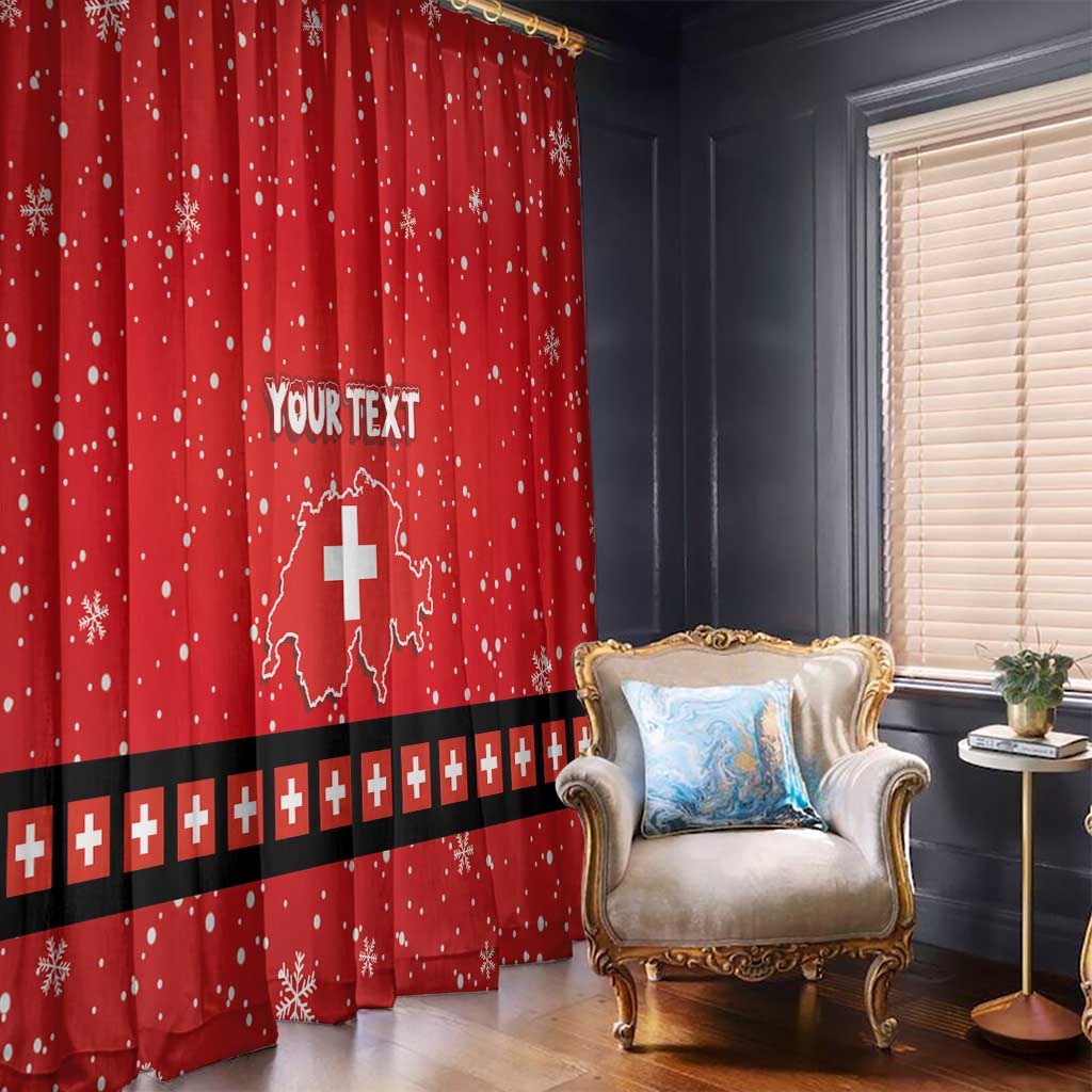 Personalized Swiss Christmas - Designed in Santa Suit Window Curtain - Wonder Print Shop