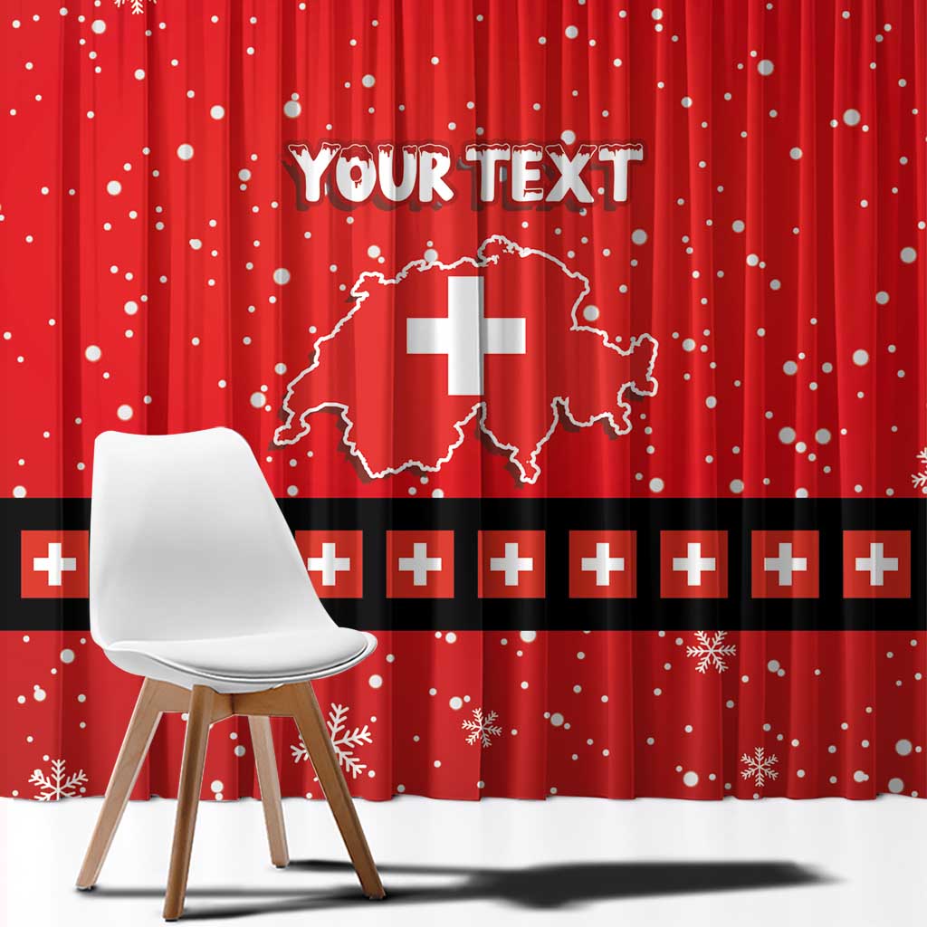 Personalized Swiss Christmas - Designed in Santa Suit Window Curtain - Wonder Print Shop