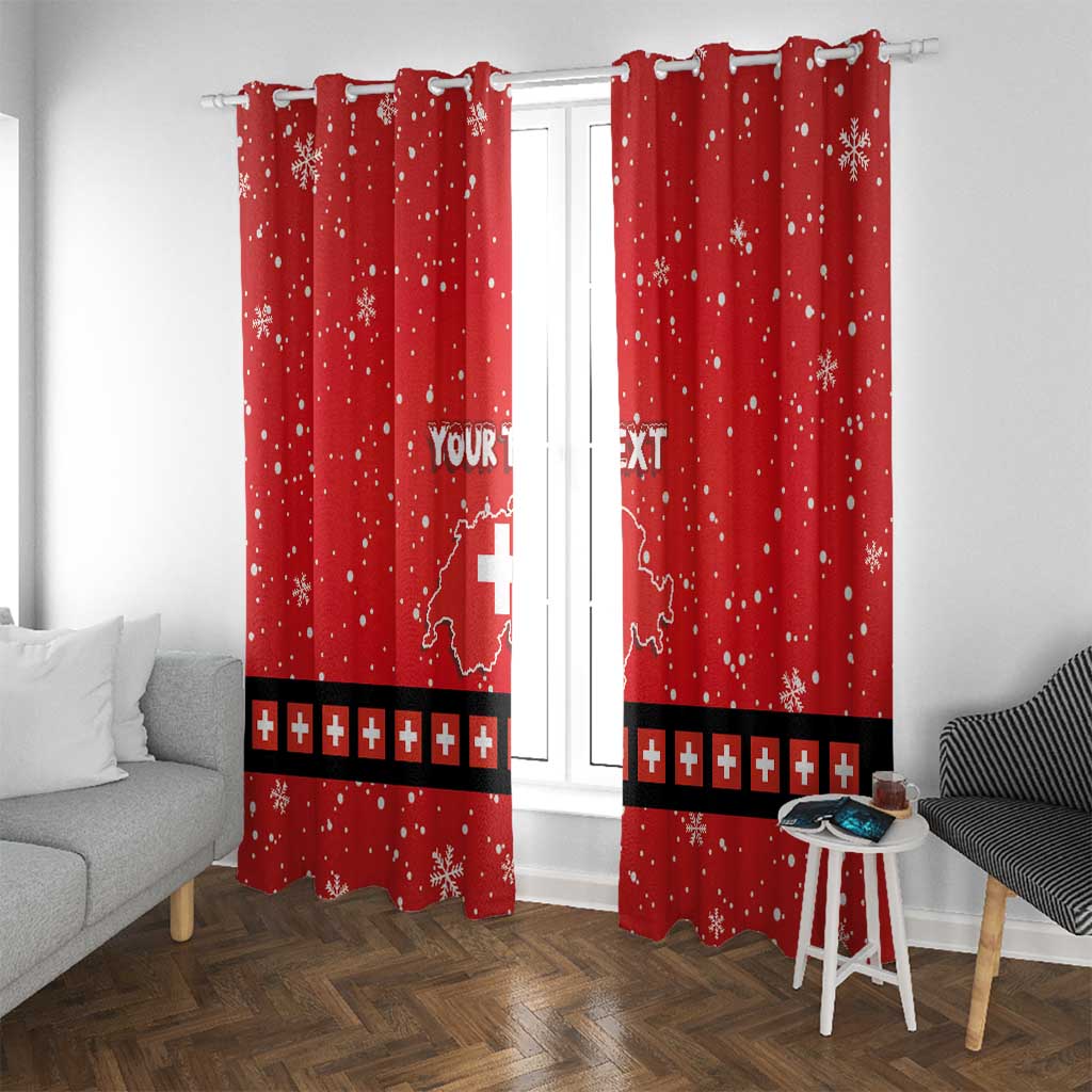 Personalized Swiss Christmas - Designed in Santa Suit Window Curtain - Wonder Print Shop