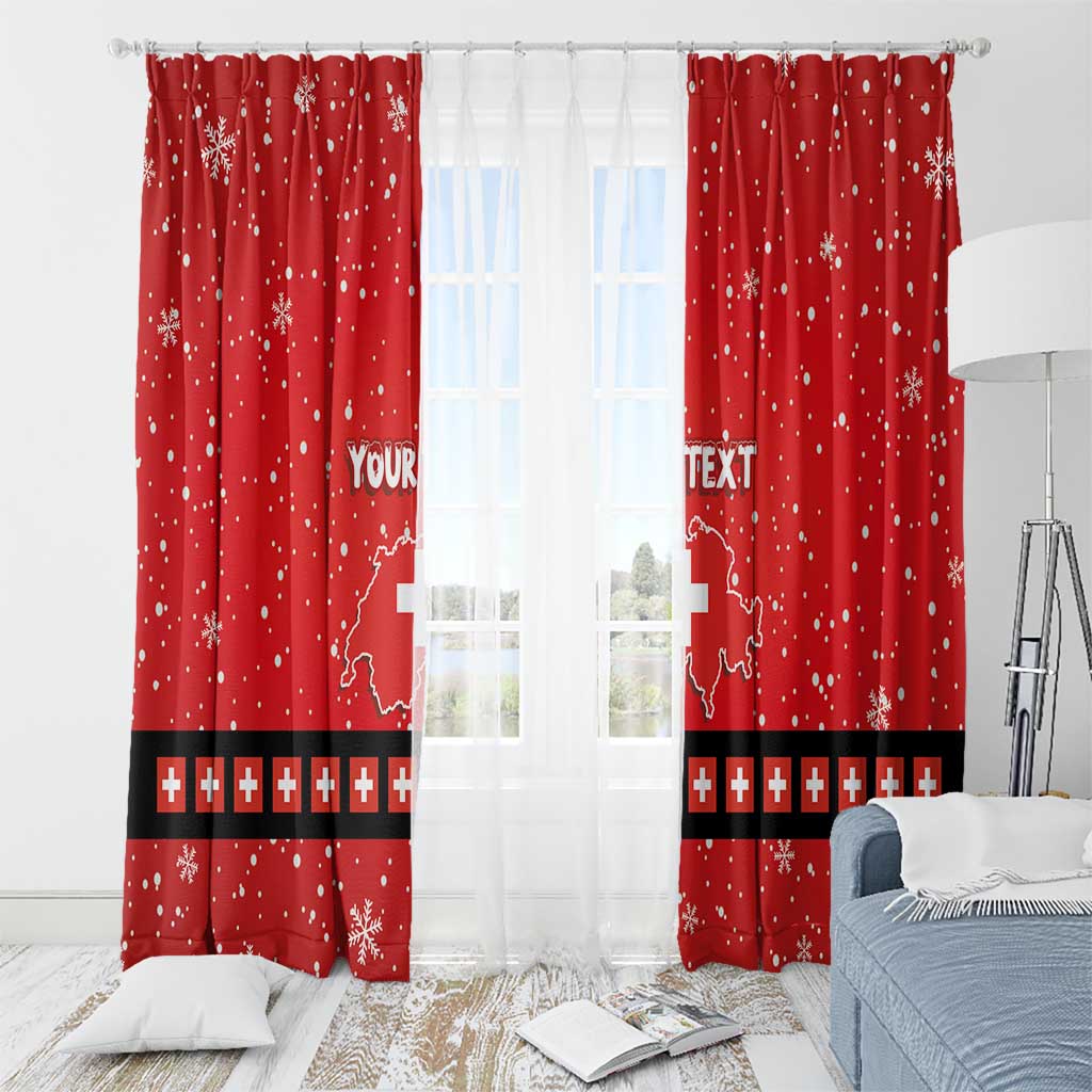 Personalized Swiss Christmas - Designed in Santa Suit Window Curtain - Wonder Print Shop
