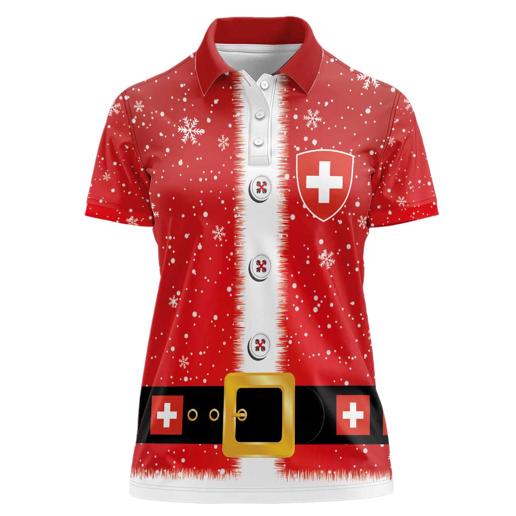 Personalized Swiss Christmas - Designed in Santa Suit Women Polo Shirt - Wonder Print Shop