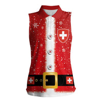 Personalized Swiss Christmas - Designed in Santa Suit Women Sleeveless Polo Shirt - Wonder Print Shop