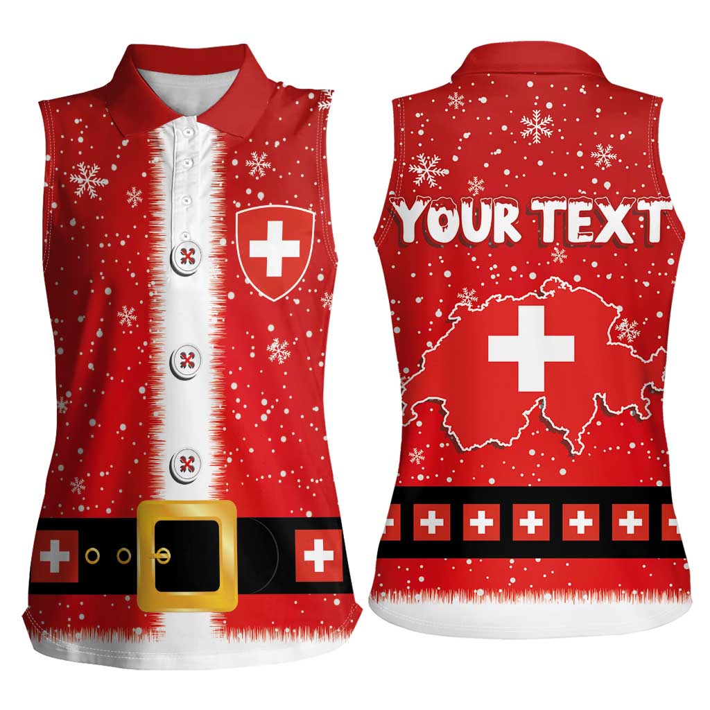 Personalized Swiss Christmas - Designed in Santa Suit Women Sleeveless Polo Shirt - Wonder Print Shop