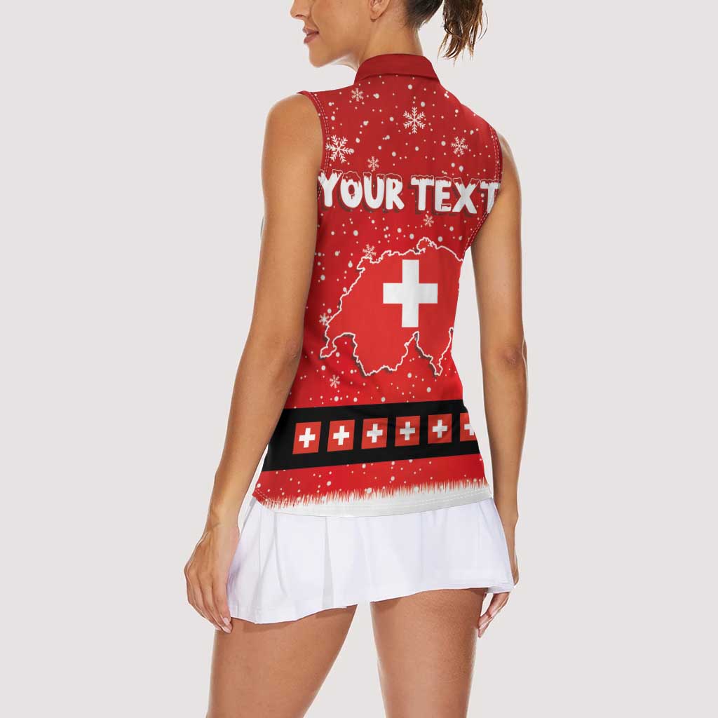 Personalized Swiss Christmas - Designed in Santa Suit Women Sleeveless Polo Shirt - Wonder Print Shop