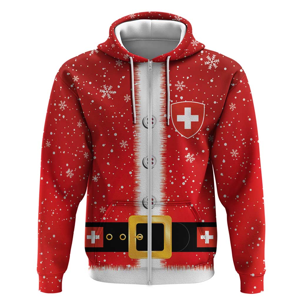 Personalized Swiss Christmas - Designed in Santa Suit Zip Hoodie - Wonder Print Shop