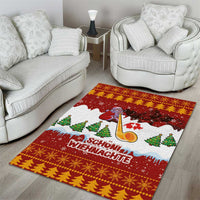 Swiss Santa Plays The Alphorn Christmas Area Rug The Matterhorn with Christmas Elements - Wonder Print Shop
