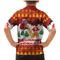 Swiss Santa Plays The Alphorn Christmas Family Matching Mermaid Dress and Hawaiian Shirt The Matterhorn with Christmas Elements - Wonder Print Shop
