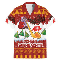 Swiss Santa Plays The Alphorn Christmas Family Matching Mermaid Dress and Hawaiian Shirt The Matterhorn with Christmas Elements - Wonder Print Shop
