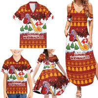 Swiss Santa Plays The Alphorn Christmas Family Matching Summer Maxi Dress and Hawaiian Shirt The Matterhorn with Christmas Elements - Wonder Print Shop