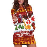 Swiss Santa Plays The Alphorn Christmas Hoodie Dress The Matterhorn with Christmas Elements - Wonder Print Shop