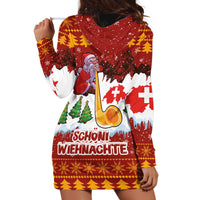 Swiss Santa Plays The Alphorn Christmas Hoodie Dress The Matterhorn with Christmas Elements - Wonder Print Shop