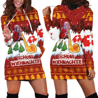 Swiss Santa Plays The Alphorn Christmas Hoodie Dress The Matterhorn with Christmas Elements - Wonder Print Shop