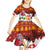 Swiss Santa Plays The Alphorn Christmas Kid Short Sleeve Dress The Matterhorn with Christmas Elements - Wonder Print Shop