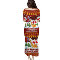 Swiss Santa Plays The Alphorn Christmas Puletasi The Matterhorn with Christmas Elements - Wonder Print Shop