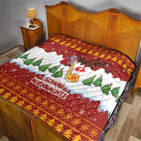 Swiss Santa Plays The Alphorn Christmas Quilt The Matterhorn with Christmas Elements - Wonder Print Shop