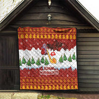 Swiss Santa Plays The Alphorn Christmas Quilt The Matterhorn with Christmas Elements - Wonder Print Shop
