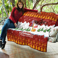 Swiss Santa Plays The Alphorn Christmas Quilt The Matterhorn with Christmas Elements - Wonder Print Shop