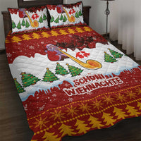 Swiss Santa Plays The Alphorn Christmas Quilt Bed Set The Matterhorn with Christmas Elements - Wonder Print Shop