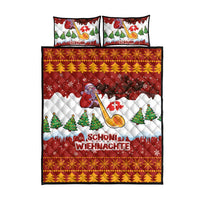 Swiss Santa Plays The Alphorn Christmas Quilt Bed Set The Matterhorn with Christmas Elements - Wonder Print Shop