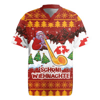 Swiss Santa Plays The Alphorn Christmas Rugby Jersey The Matterhorn with Christmas Elements - Wonder Print Shop