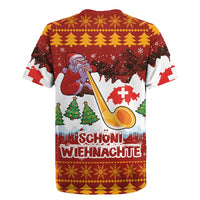 Swiss Santa Plays The Alphorn Christmas Rugby Jersey The Matterhorn with Christmas Elements - Wonder Print Shop