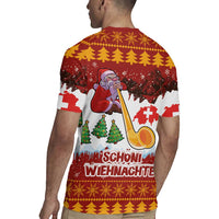 Swiss Santa Plays The Alphorn Christmas Rugby Jersey The Matterhorn with Christmas Elements - Wonder Print Shop