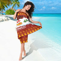 Swiss Santa Plays The Alphorn Christmas Sarong The Matterhorn with Christmas Elements - Wonder Print Shop