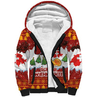 Swiss Santa Plays The Alphorn Christmas Sherpa Hoodie The Matterhorn with Christmas Elements - Wonder Print Shop