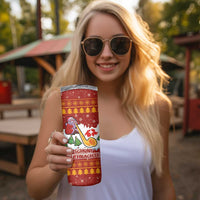 Swiss Santa Plays The Alphorn Christmas Skinny Tumbler The Matterhorn with Christmas Elements - Wonder Print Shop