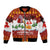 Swiss Santa Plays The Alphorn Christmas Sleeve Zip Bomber Jacket The Matterhorn with Christmas Elements - Wonder Print Shop