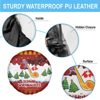 Swiss Santa Plays The Alphorn Christmas Spare Tire Cover The Matterhorn with Christmas Elements - Wonder Print Shop