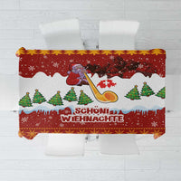 Swiss Santa Plays The Alphorn Christmas Tablecloth The Matterhorn with Christmas Elements - Wonder Print Shop
