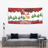 Swiss Santa Plays The Alphorn Christmas Tapestry The Matterhorn with Christmas Elements - Wonder Print Shop