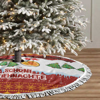 Swiss Santa Plays The Alphorn Christmas Tree Skirt The Matterhorn with Christmas Elements - Wonder Print Shop