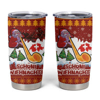 Swiss Santa Plays The Alphorn Christmas Tumbler Cup The Matterhorn with Christmas Elements - Wonder Print Shop