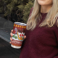 Swiss Santa Plays The Alphorn Christmas Tumbler Cup The Matterhorn with Christmas Elements - Wonder Print Shop