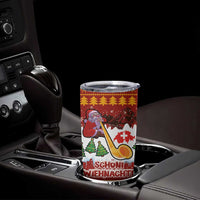 Swiss Santa Plays The Alphorn Christmas Tumbler Cup The Matterhorn with Christmas Elements - Wonder Print Shop